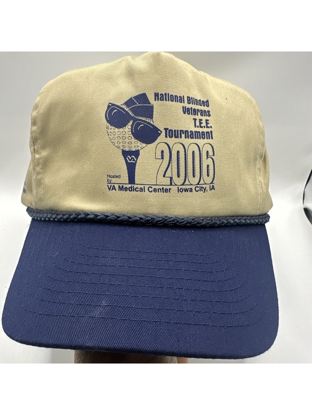 National Blind Veterans Golf Tournament 2006 Y2K VA IA Rope 5 Panel Vintage Hat